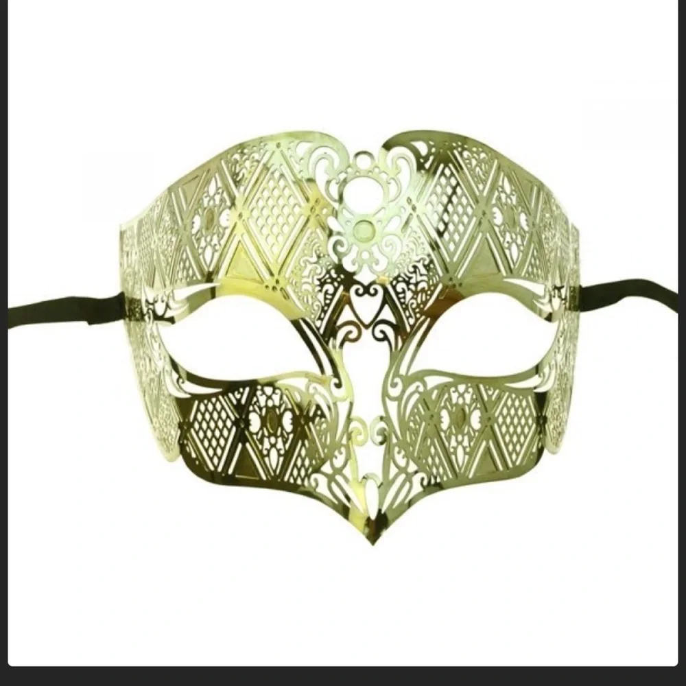 Elegant Gold Filigree Women's Masquerade Mask